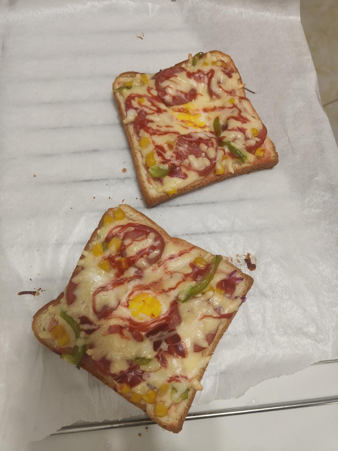 懒人吐司版披萨