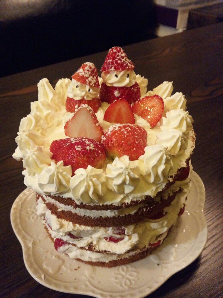 草莓玫瑰裸蛋糕（图文+视频）