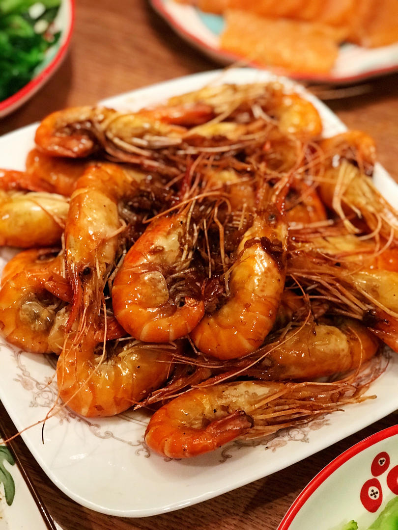 蜜桃_7569做的油爆沼虾(大头虾)