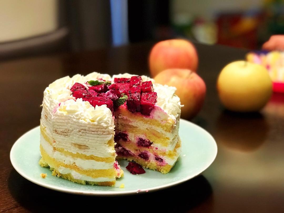 【零失败】不会裱花没关系的水果裸蛋糕 芒果裸蛋糕 完美戚风胚