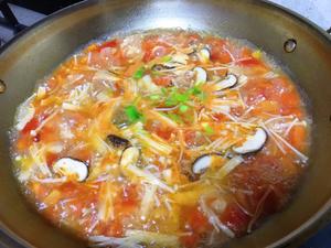 超级开胃西红柿金针菇豆腐汤的做法 步骤3
