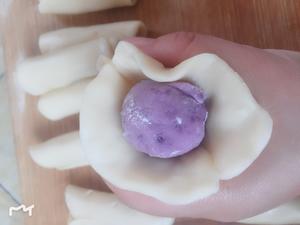 紫薯香芋梅花酥的做法 步骤13