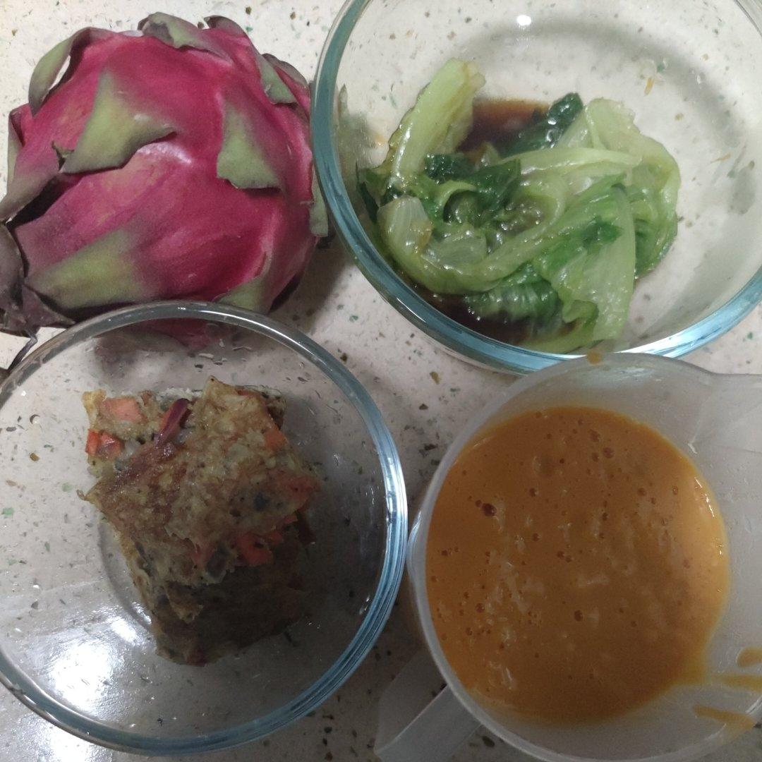 南瓜奶昔+凉拌生菜