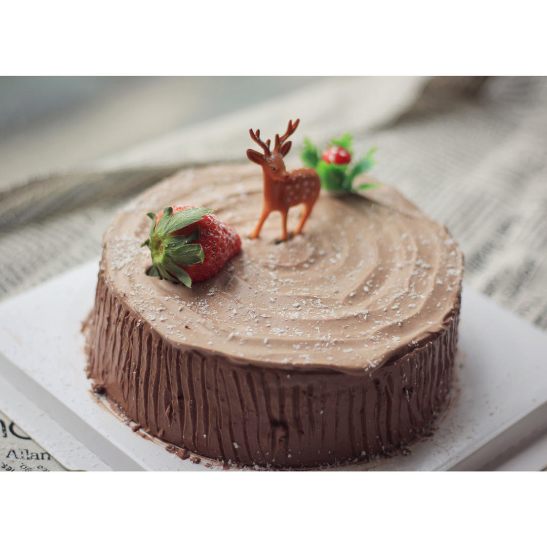 【欢乐圣诞伪树桩】巧克力榛子树桩蛋糕