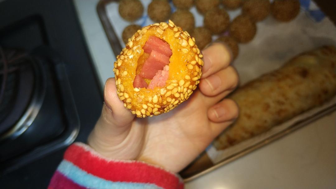 “南瓜芝麻球”聚餐必做小点心