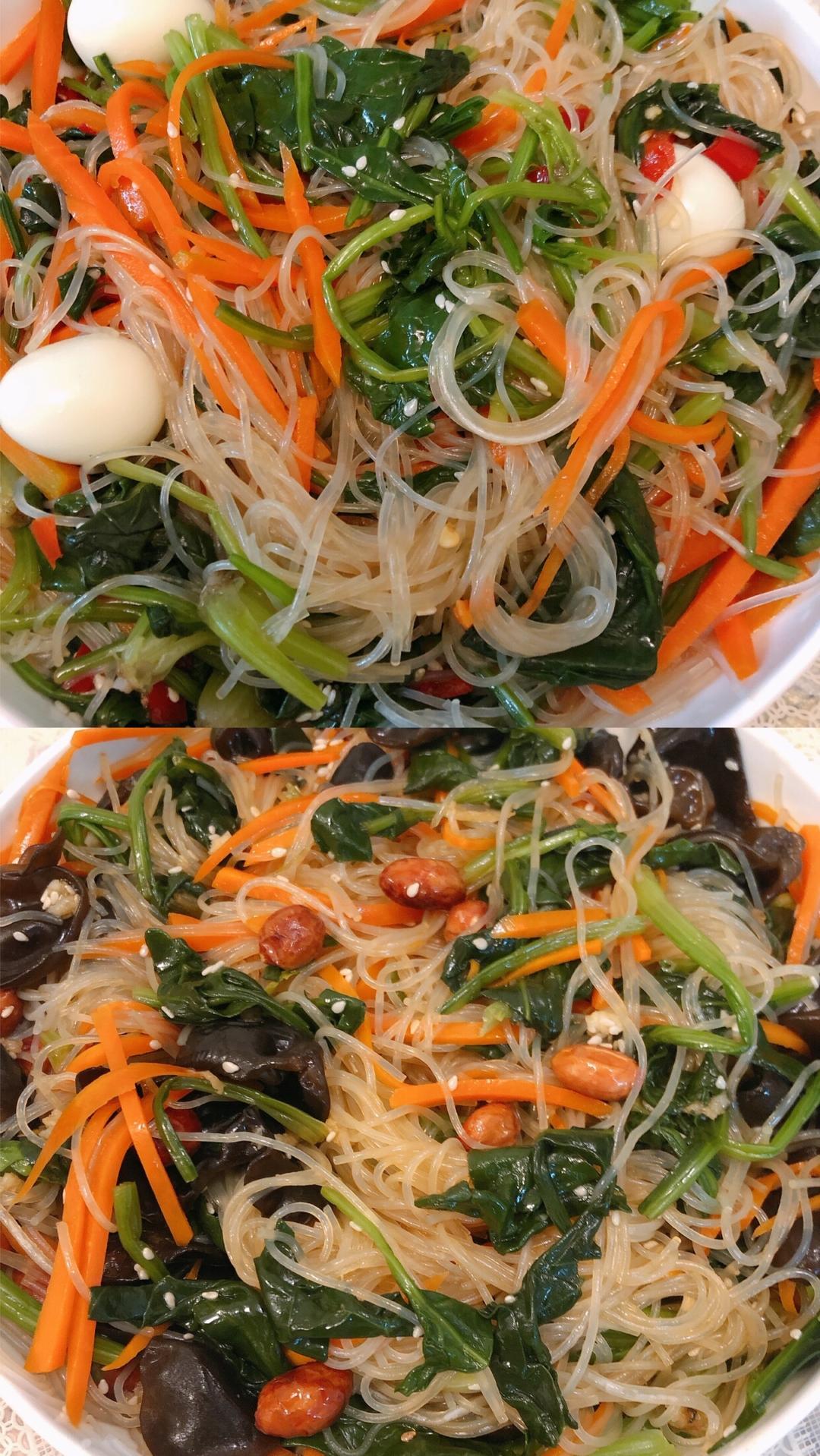 开胃爽口的菠菜拌粉丝的做法