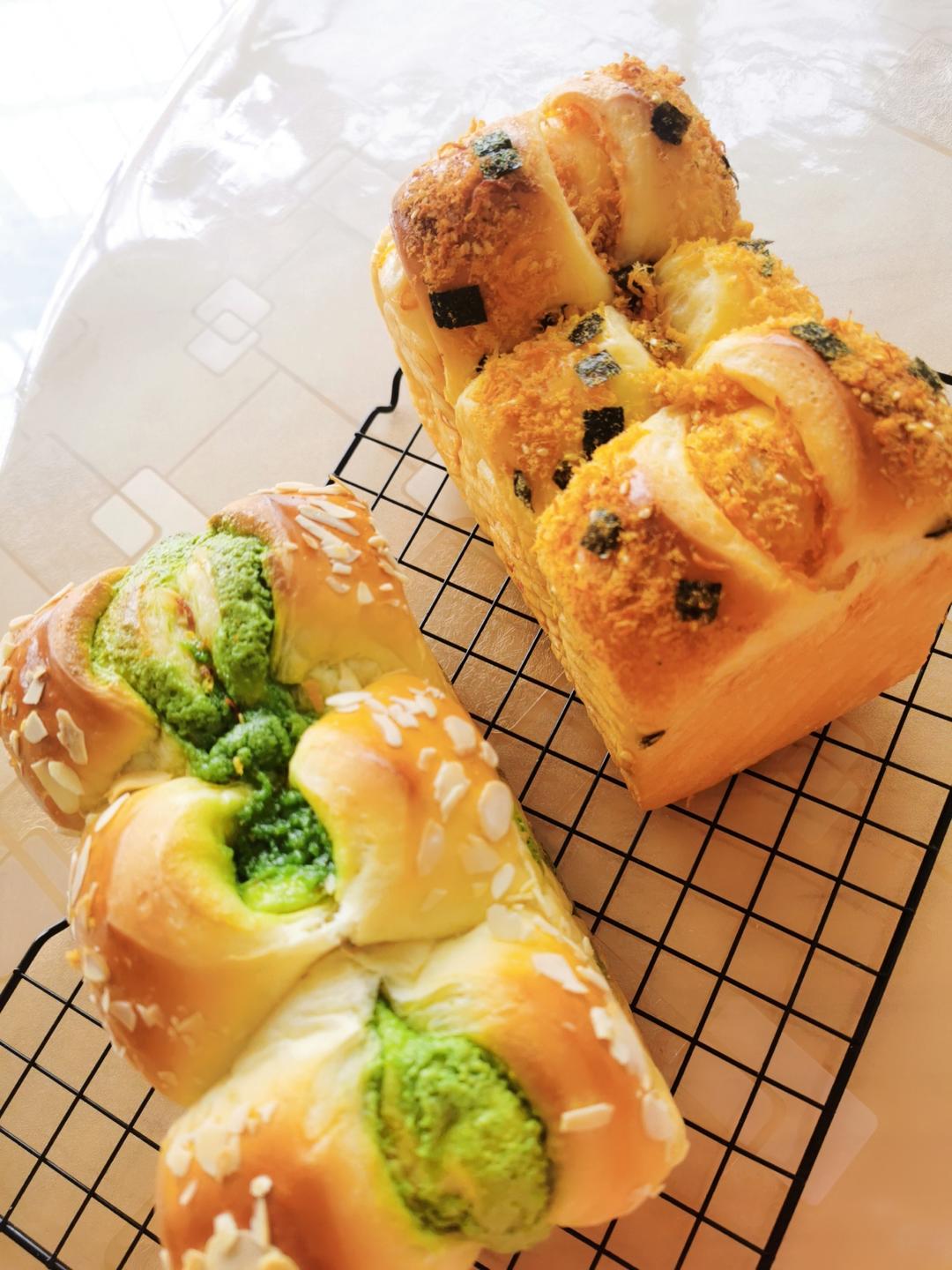 【奶酥吐司】｜抹茶+可可两种口味｜简单快手版