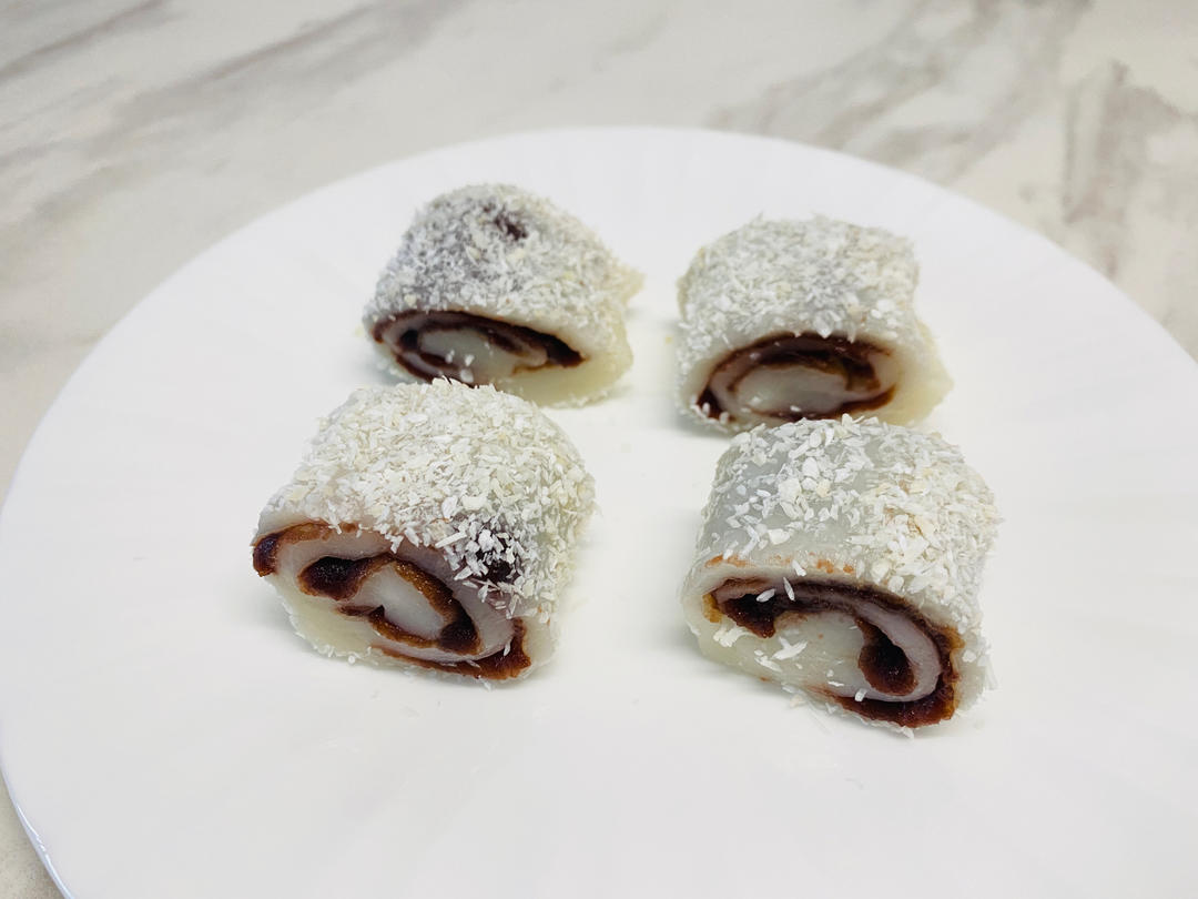 下午茶糕点【椰蓉豆沙糯米糍】超简单