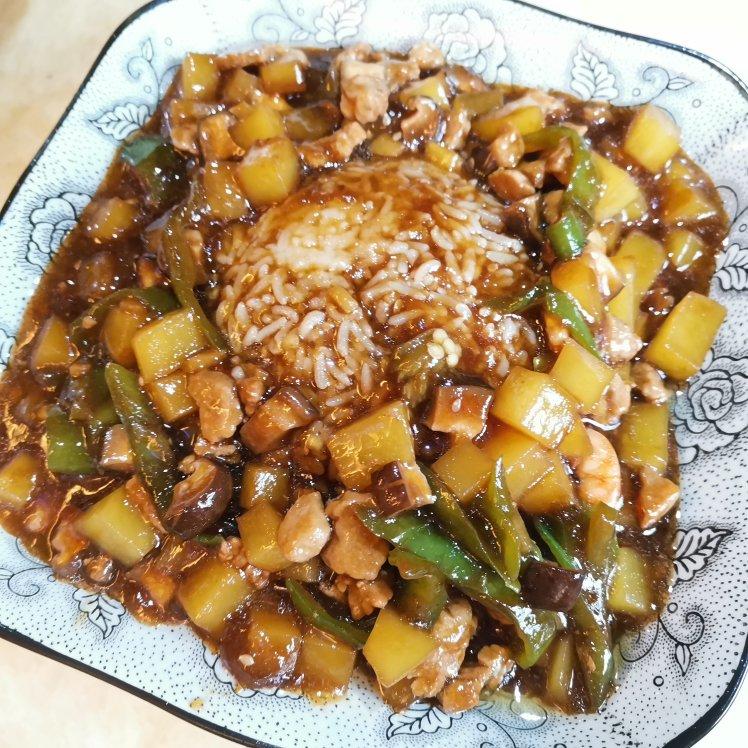㊙️香菇土豆肉沫拌饭❗️比外卖还好吃