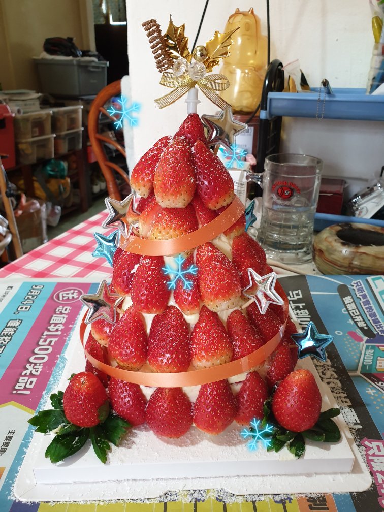 劣狐狐烘焙，圣诞草莓塔 草莓树蛋糕
