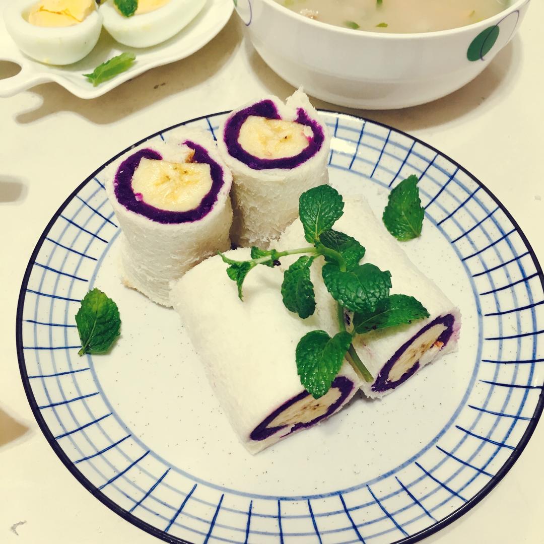 香蕉紫薯卷