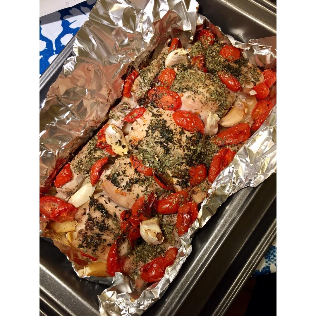 番茄大蒜香草烤鸡腿（庄祖宜）