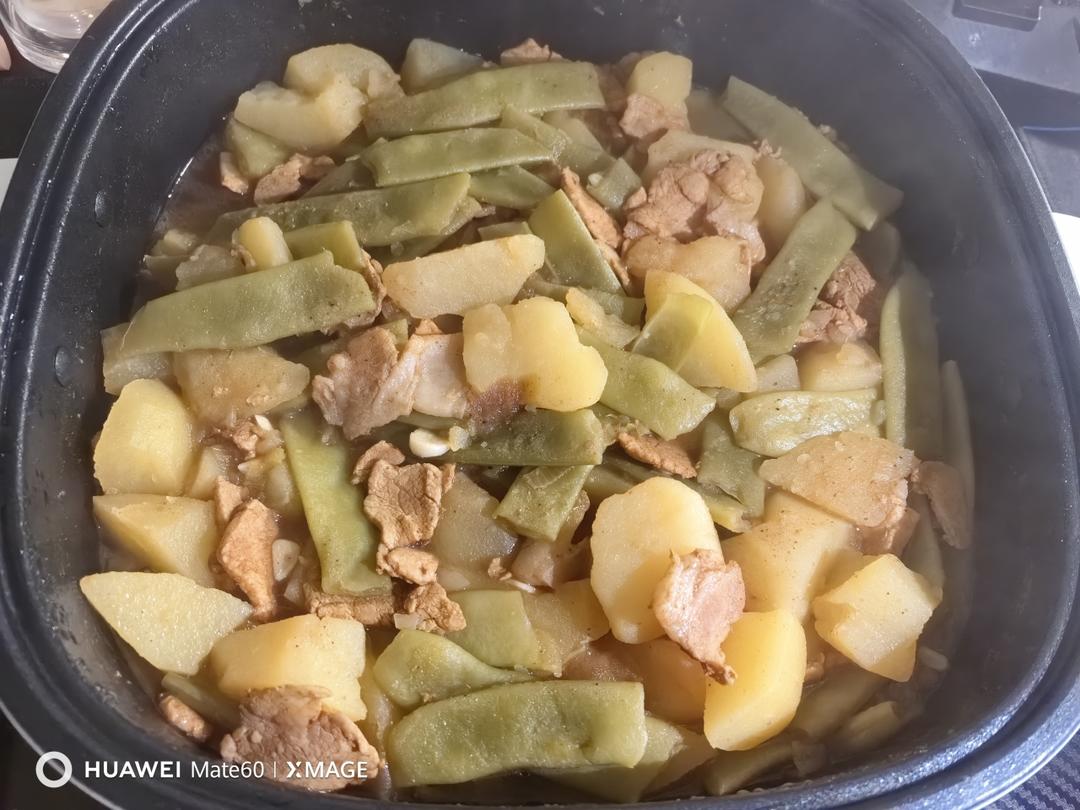 香炖土豆油豆角