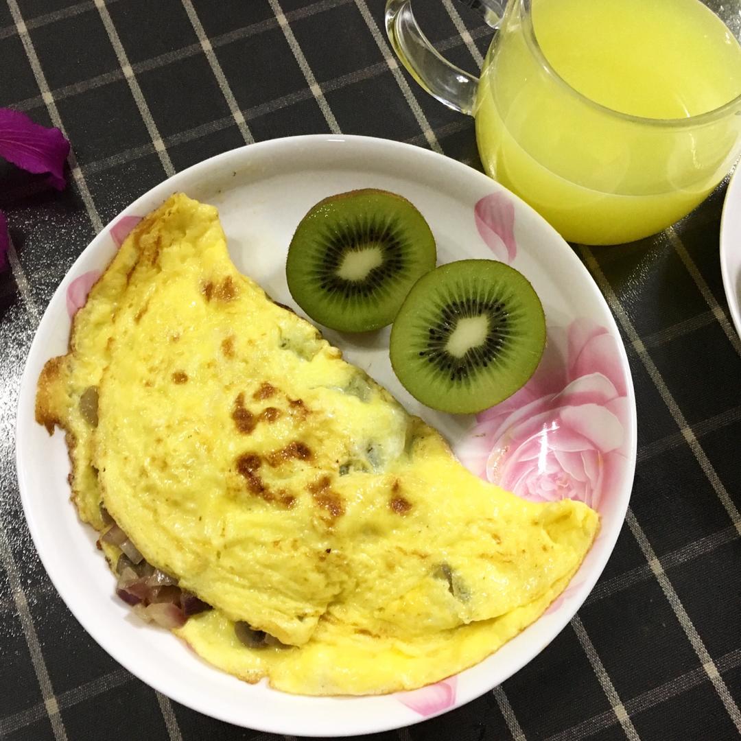 黄油蘑菇煎蛋卷