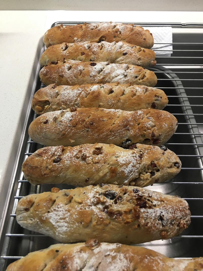 无油核桃果干面包棒~天然酵种