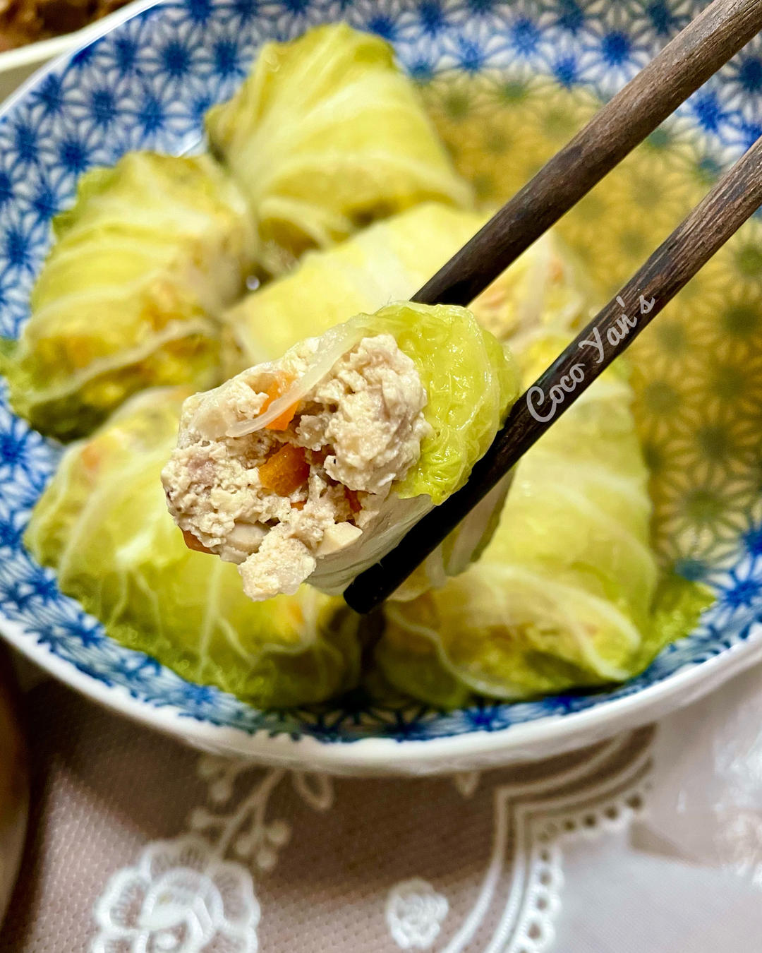 好吃不胖❗️巨简单，有福有财豆腐鸡蛋白菜卷～