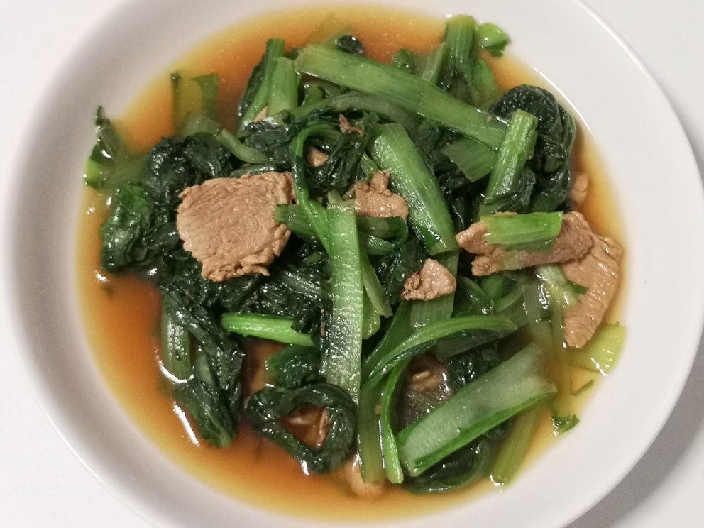 新手村007做的小白菜炒肉