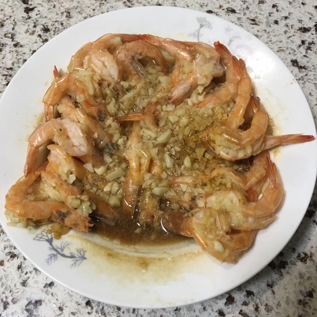 简易微波蒜蓉虾