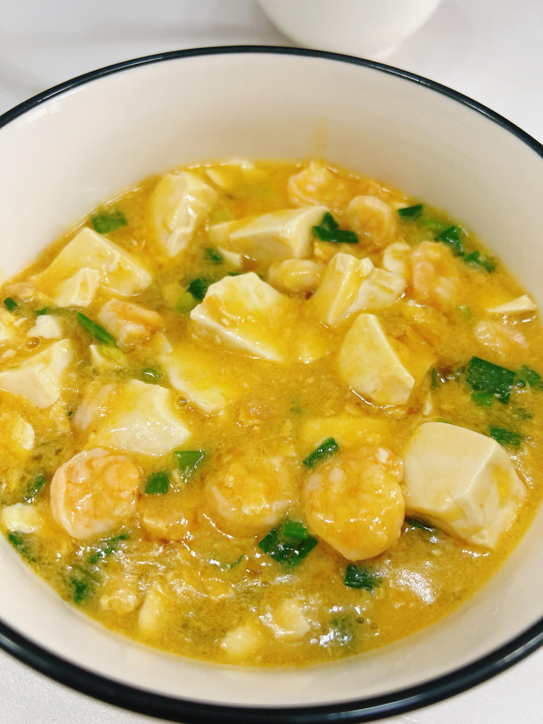 咸蛋黄虾仁烩豆腐