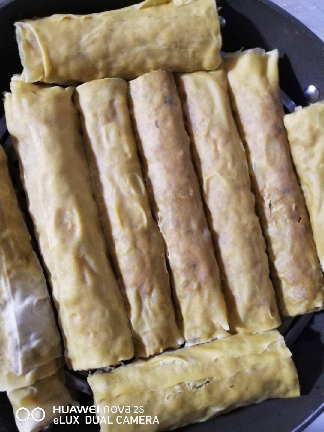 干豆腐蒸肉卷