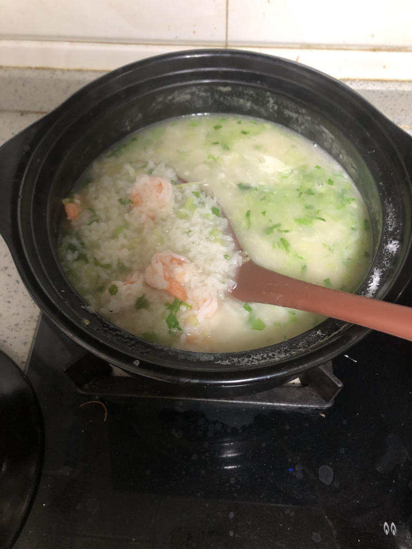 鲜虾砂锅粥