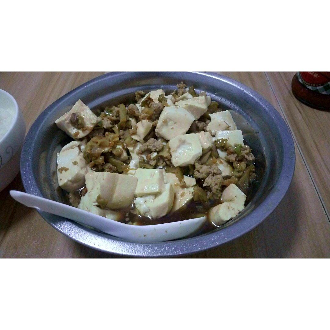 榨菜肉末蒸豆腐