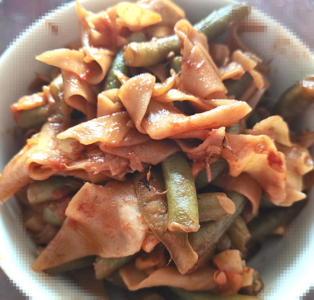 豆角焖面（素）