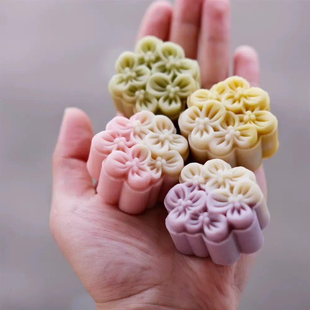 水果蔬菜花草植物树木花朵图案形状造型月饼模具集锦-20克迷你月饼-小榛果橡果形状