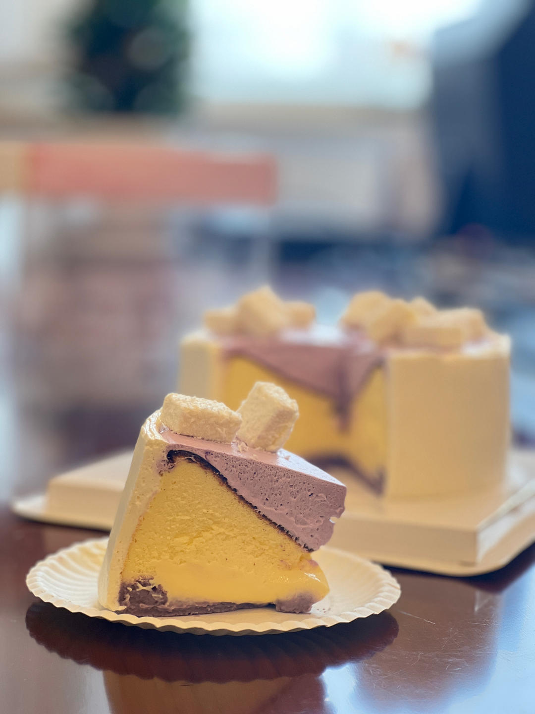 紫薯芋泥巴斯克蛋糕🍰温柔无比的粉紫仙女色系～