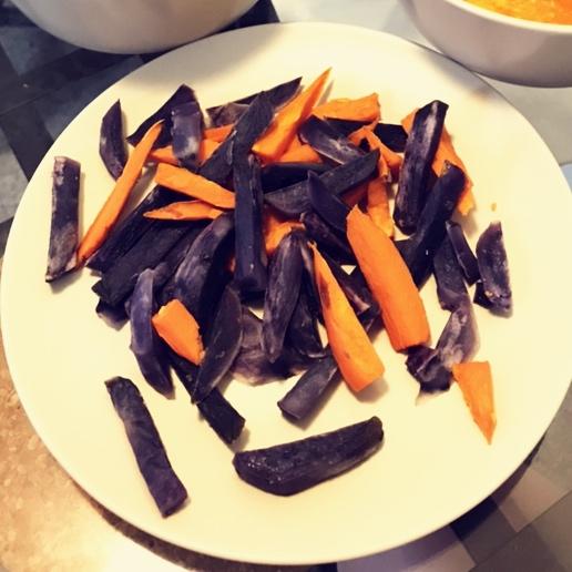 宝宝薯条 宝宝辅食，土豆+紫薯+红薯