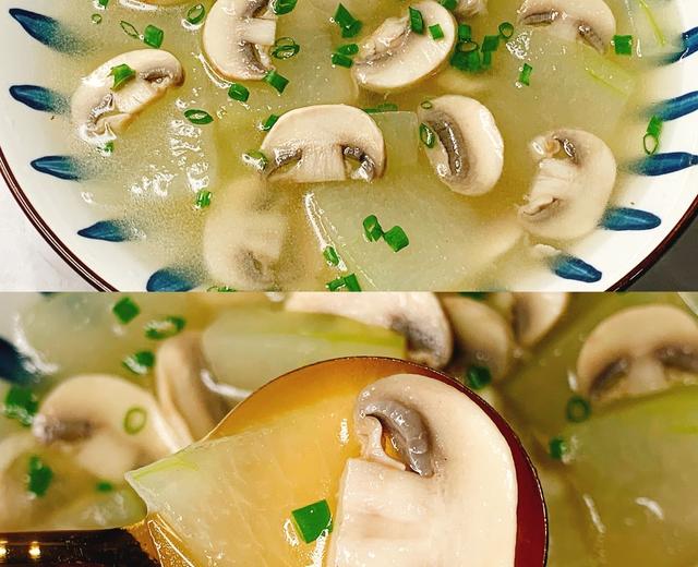 减脂刮油❗️巨鲜美的冬瓜口蘑汤，快乐减脂的做法