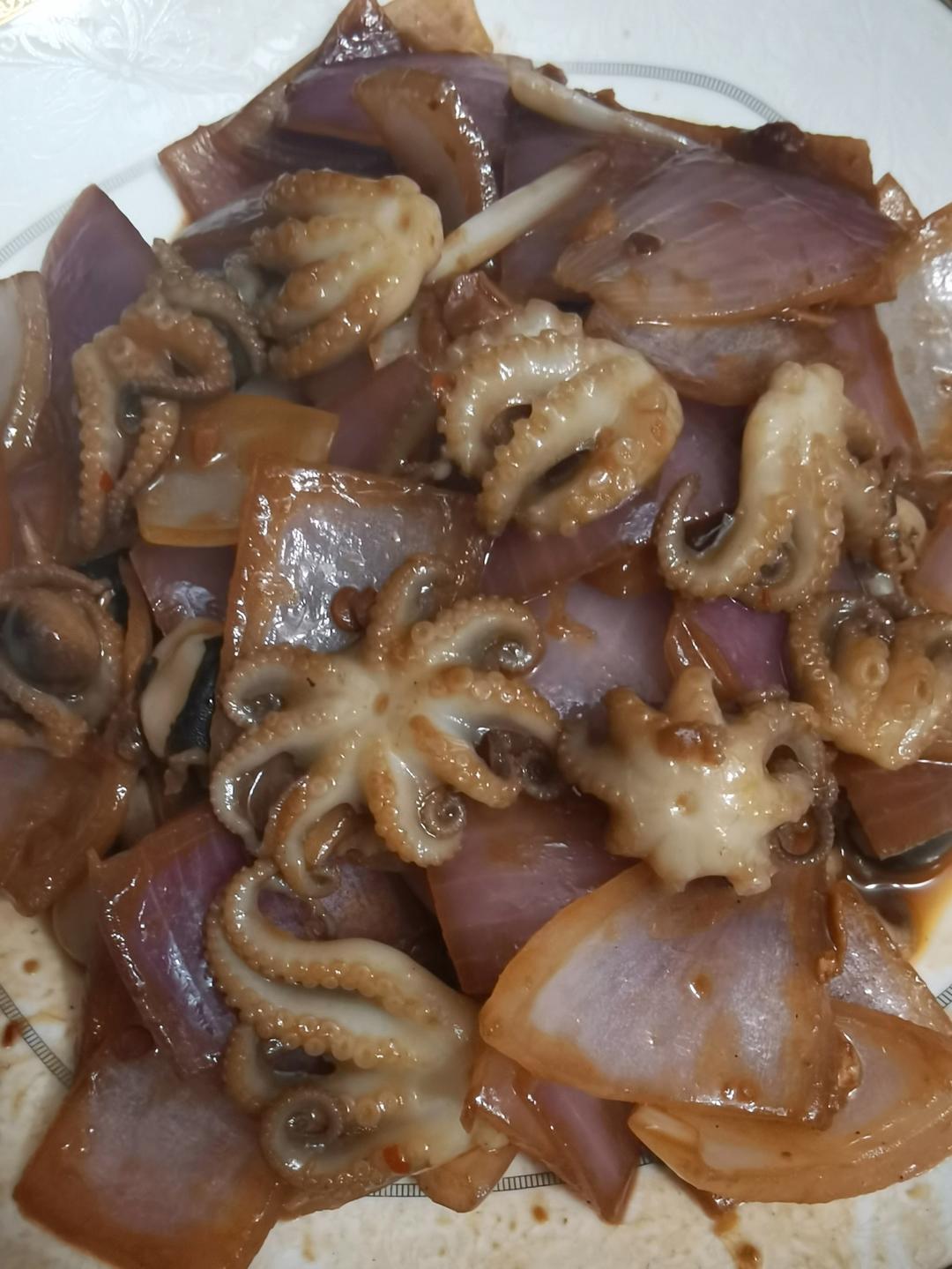 八爪鱼炒韭菜