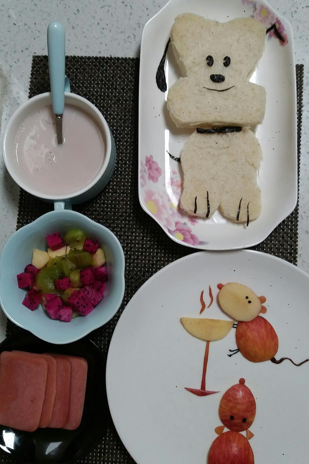 简单的面包小狗造型