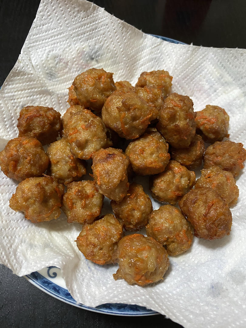 在家也能做大菜之3~“干炸丸子”