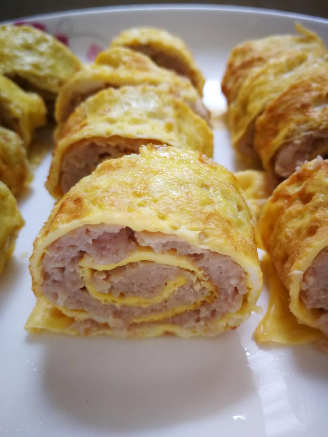 睡前要看点美好的做的鸡蛋肉卷