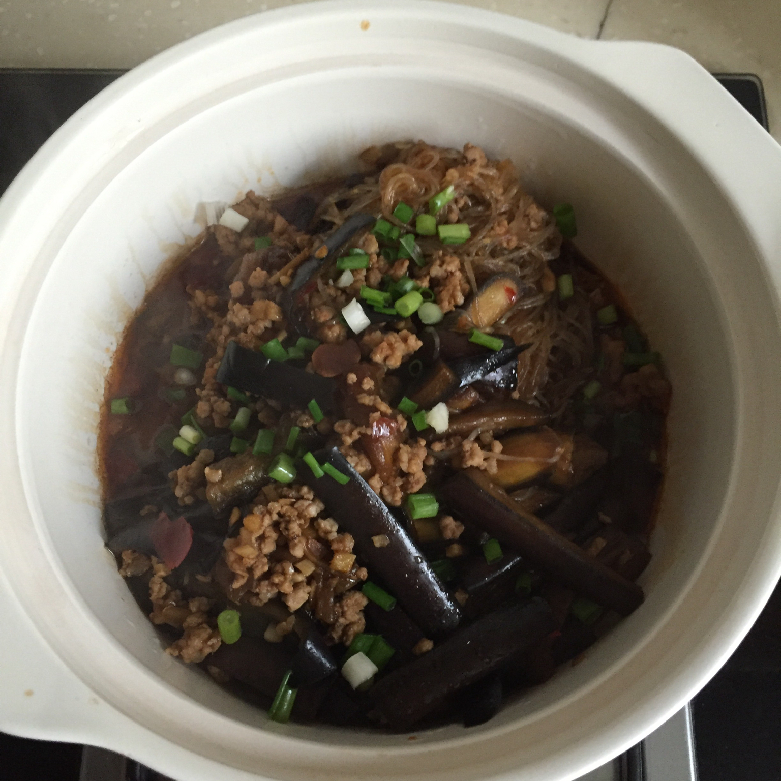 肉末茄子粉丝煲