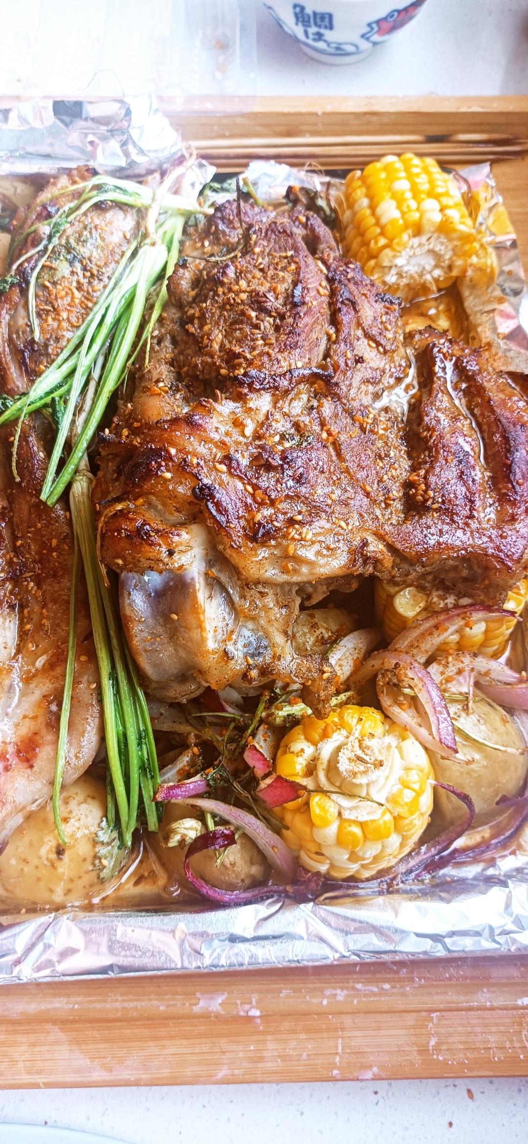 烤羊腿(先压后烤)