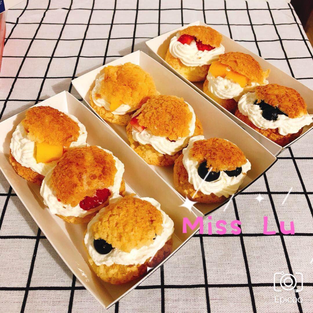 【1-2月北鼎烤箱食谱】草莓酥皮泡芙