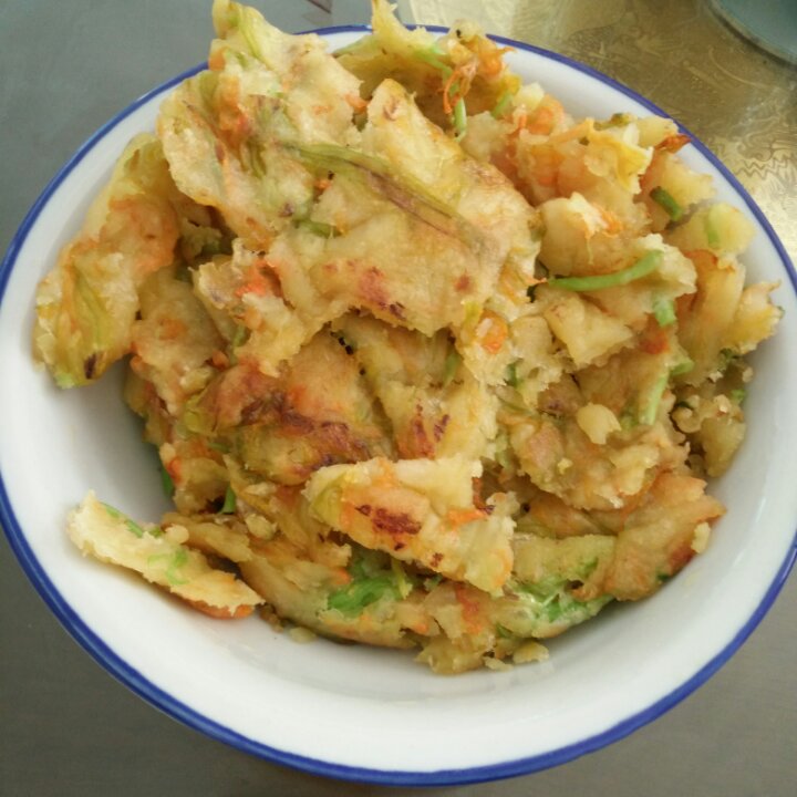 南瓜花鸡蛋饼