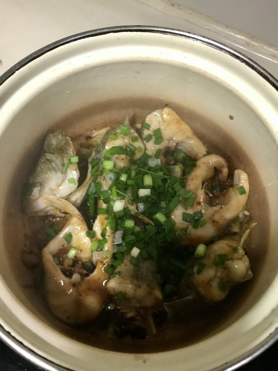 葱香焗鲈鱼