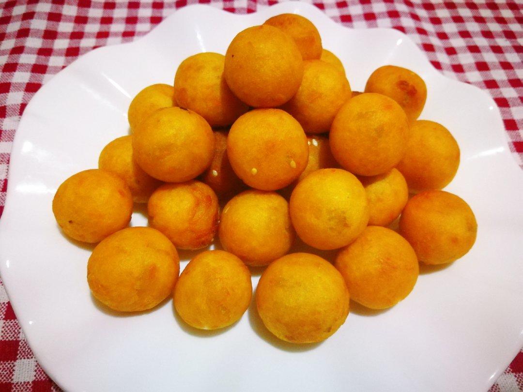 妈妈教炸的红薯丸子