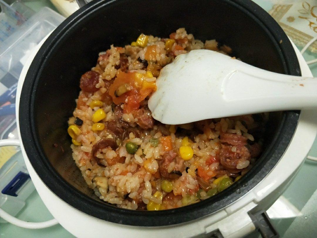 懒人必备～电饭煲腊肠焖饭