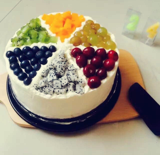 水果花格奶油蛋糕