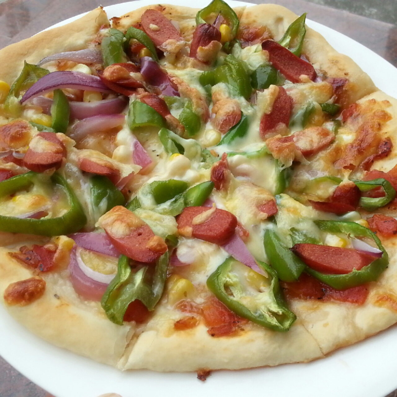 芝心培根香肠pizza