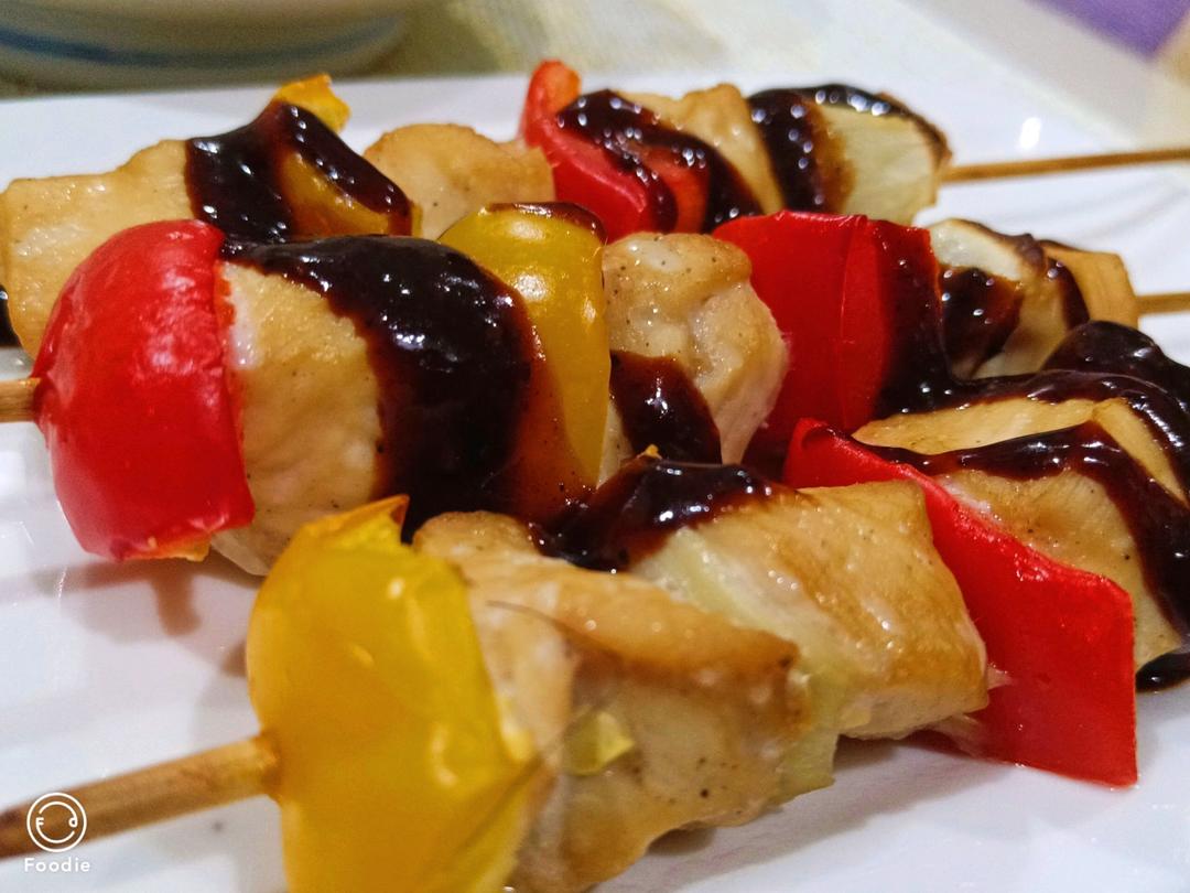不用一滴油 💥完爆烧烤店的彩椒鸡肉串‼️