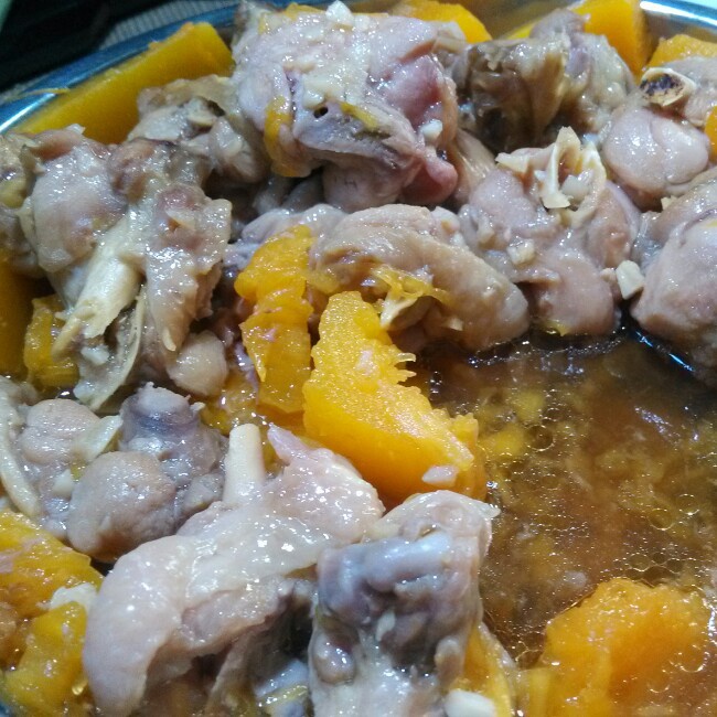 蒜香滑鸡蒸南瓜