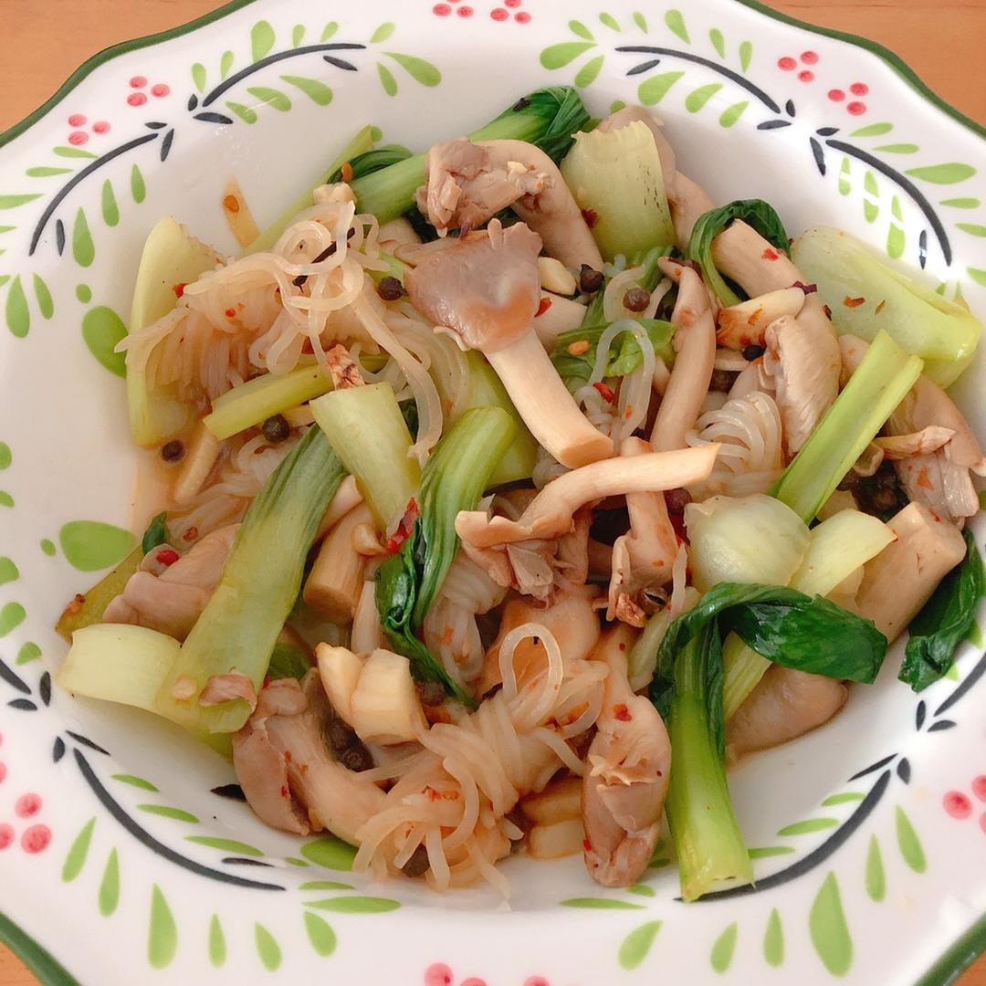 鲜菇油菜炒魔芋结