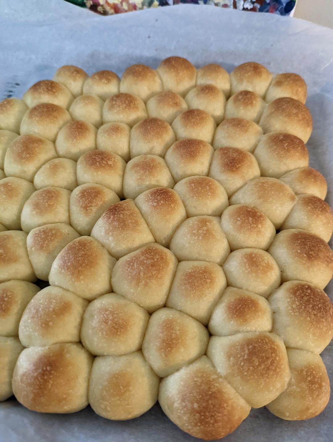 空气炸锅气泡面包！一次成功，不用揉面！