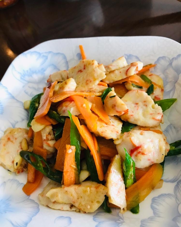 青椒炒龙虾丸（鱼丸）片——丸子的别样吃法