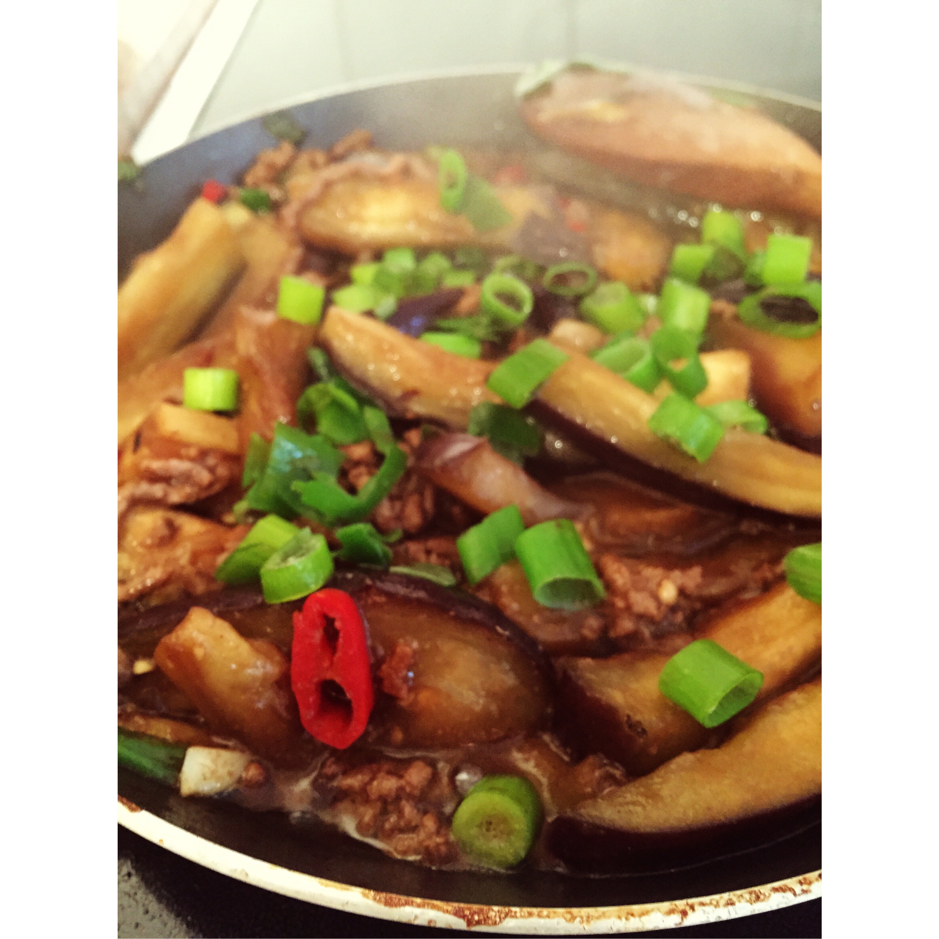 酱香肉末烧茄子